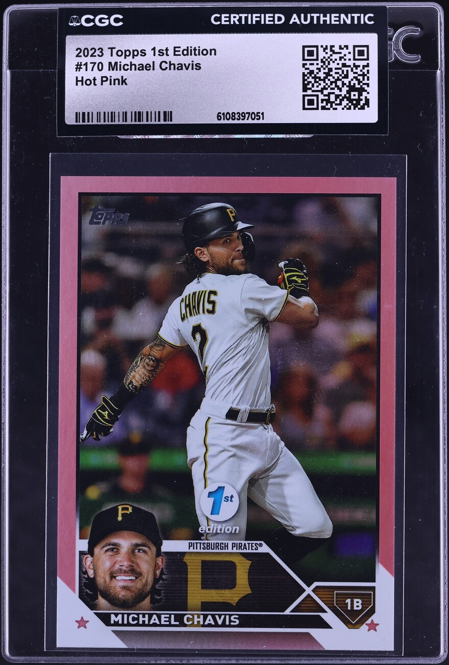 2023 Topps 1st Edition Hot Pink Michael Chavis /10 #170 CGC AUTH