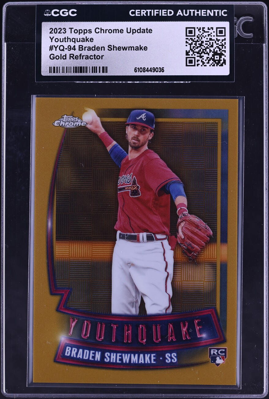 2023 Topps Chrome Update Youthquake Gold Refractor Braden Shewmake ROOKIE /50 #YQ-94 CGC AUTH