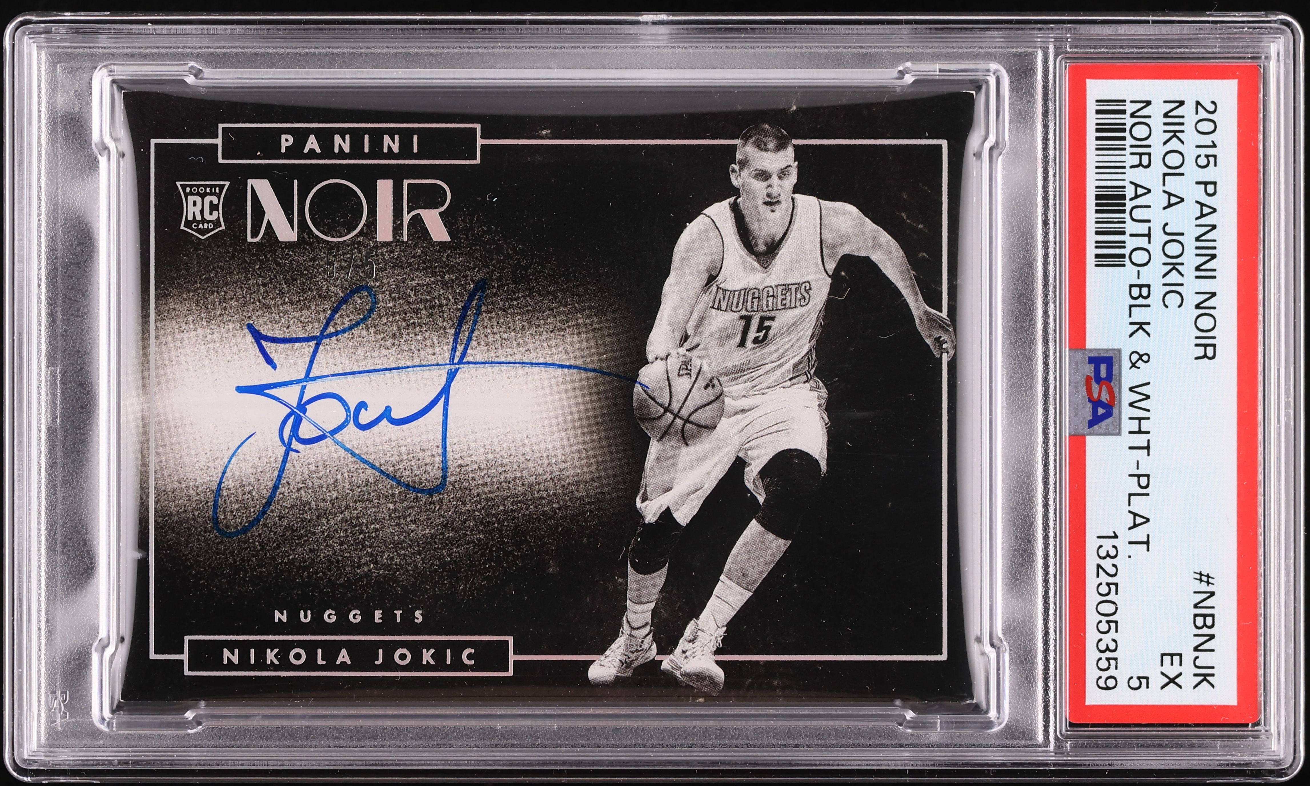 2015 Panini Noir Black & White Platinum Nikola Jokic ROOKIE AUTO