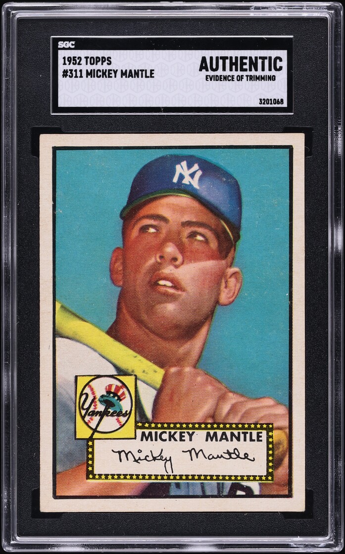 1952 Topps Mickey Mantle ROOKIE #311 SGC AUTH