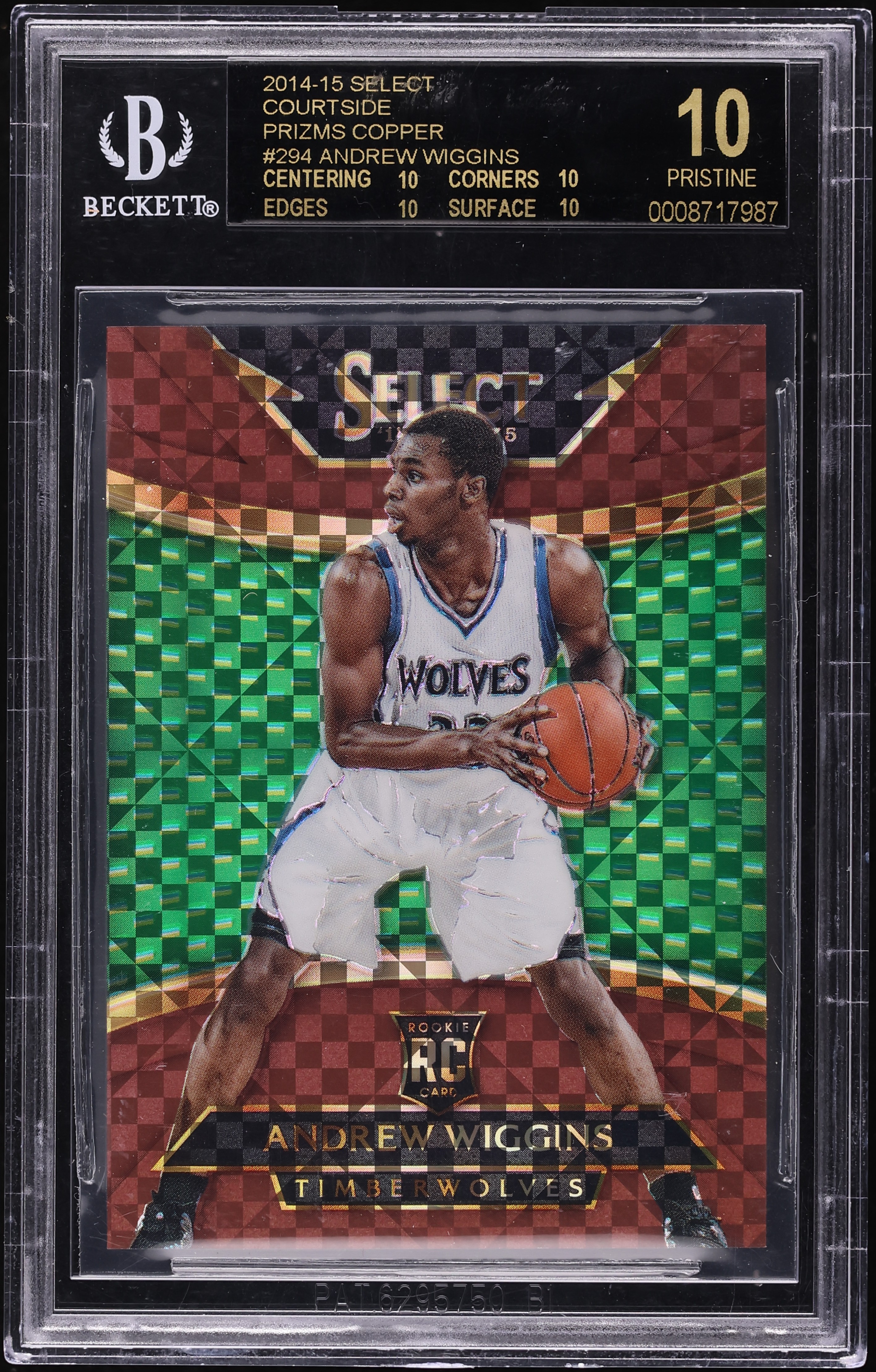 2014 Select Copper Prizm Andrew Wiggins ROOKIE /49 #294 BGS 10
