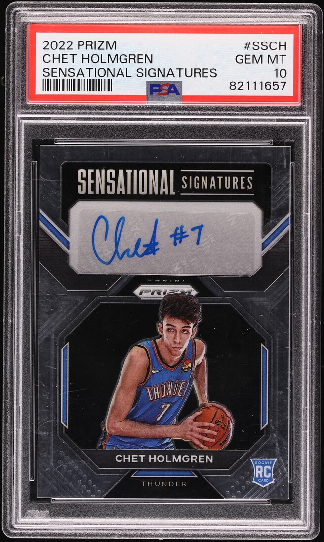 2022 Panini Prizm Sensational Chet Holmgren ROOKIE AUTO #SSCH PSA 10 GEM MINT