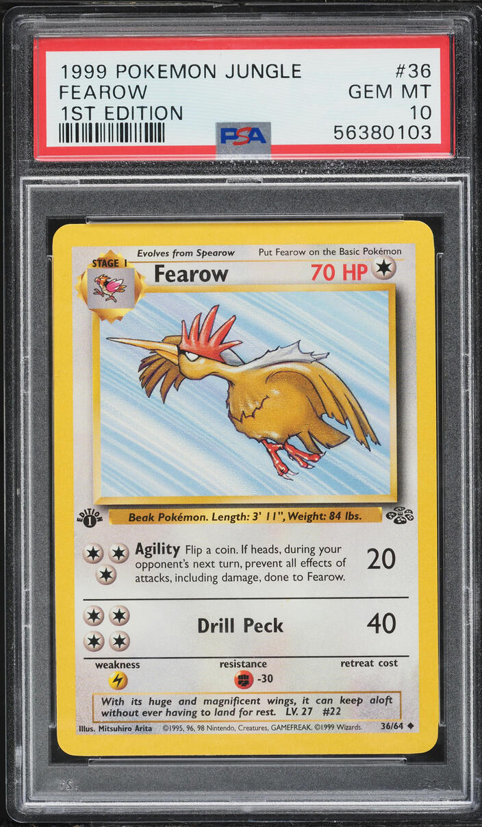 1999 Pokemon Jungle 1st Edition Fearow #36 PSA 10 GEM MINT