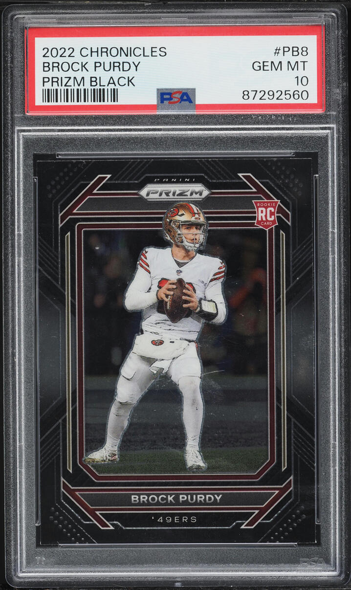 2022 Panini Chronicles Prizm Black Brock Purdy ROOKIE #PB-8 PSA 10 GEM MINT