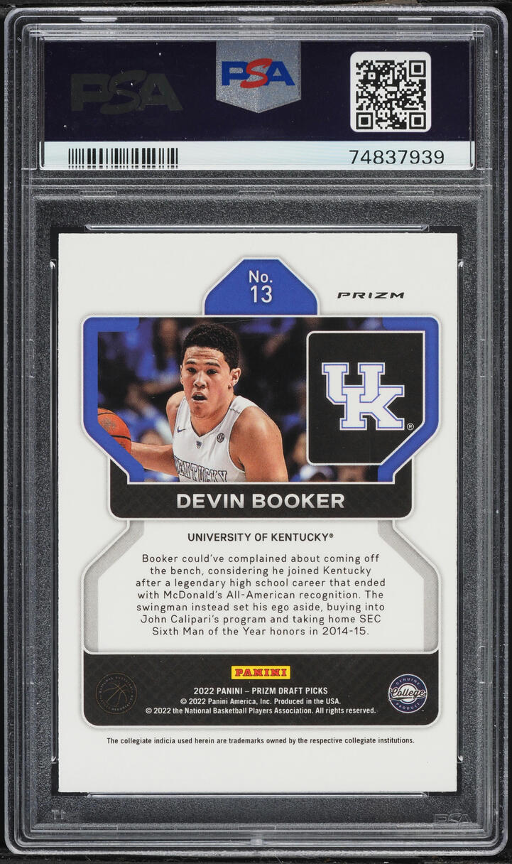 2022 Panini Prizm Draft Picks Venom Prizm Devin Booker #13 PSA 10