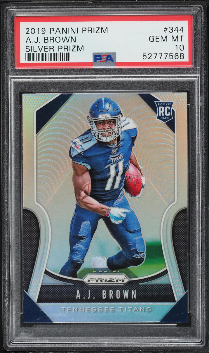 2019 Panini Prizm Silver A.J. Brown ROOKIE #344 PSA 10 GEM MINT