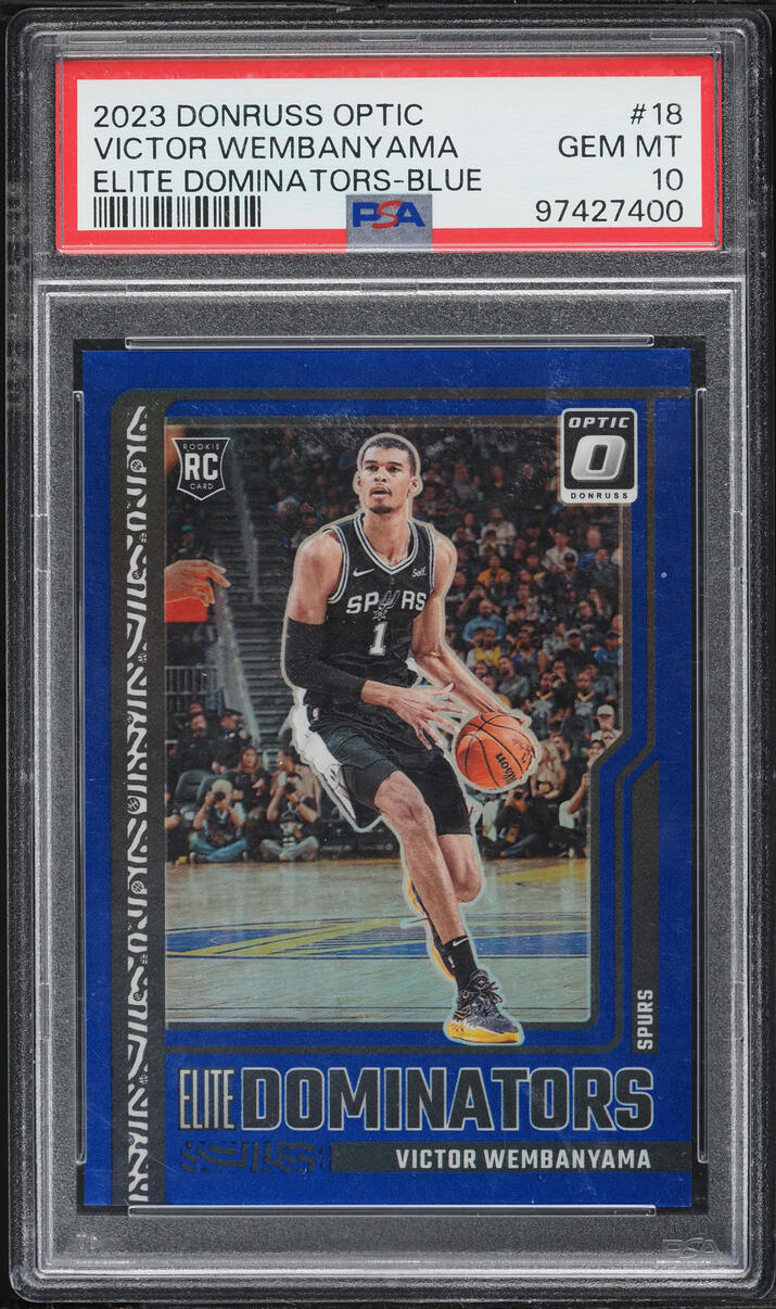2023 Donruss Optic Elite Dominators Blue Victor Wembanyama ROOKIE #18 PSA 10 GEM MINT