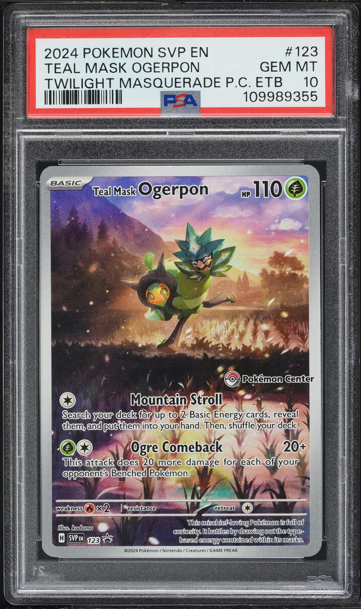 2024 Pokemon SV Promo Twilight Masquerade ETB Full Art Teal Mask Ogerpon #123  PSA 10 GEM MINT