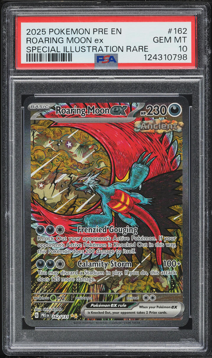 2025 Pokemon Scarlet & Violet Prismatic Evolutions SIR Roaring Moon EX #162 PSA 10 GEM MINT