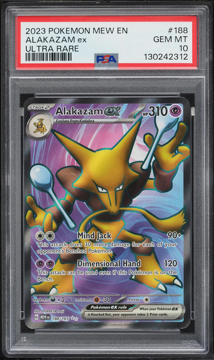 2023 Pokemon Scarlet & Violet 151 Full Art Alakazam EX #188 PSA 10 GEM MINT