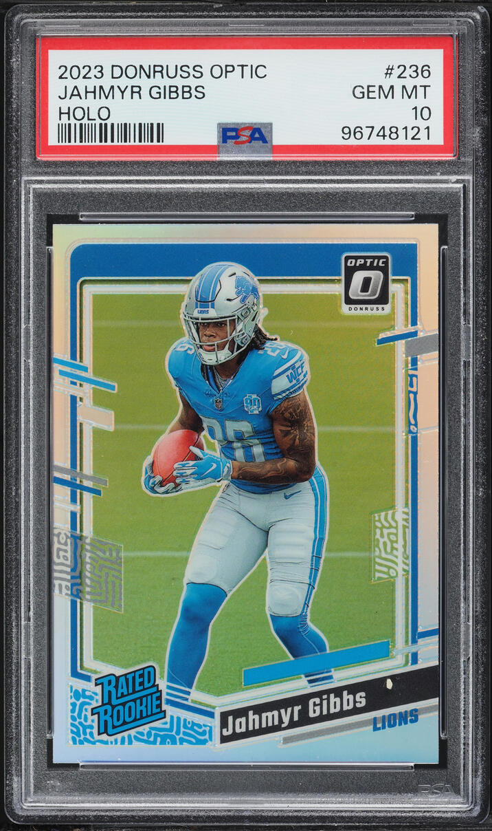 2023 Donruss Optic Holo Jahmyr Gibbs ROOKIE #236 PSA 10 GEM MINT