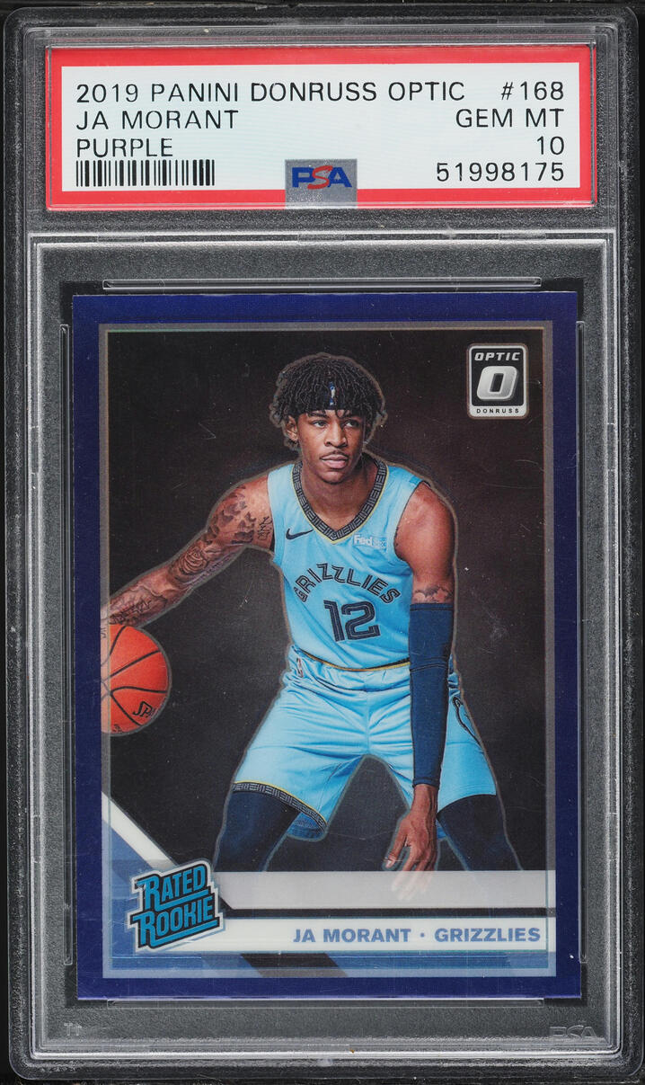 2019 Donruss Optic Purple Ja Morant ROOKIE #168 PSA 10 GEM MINT