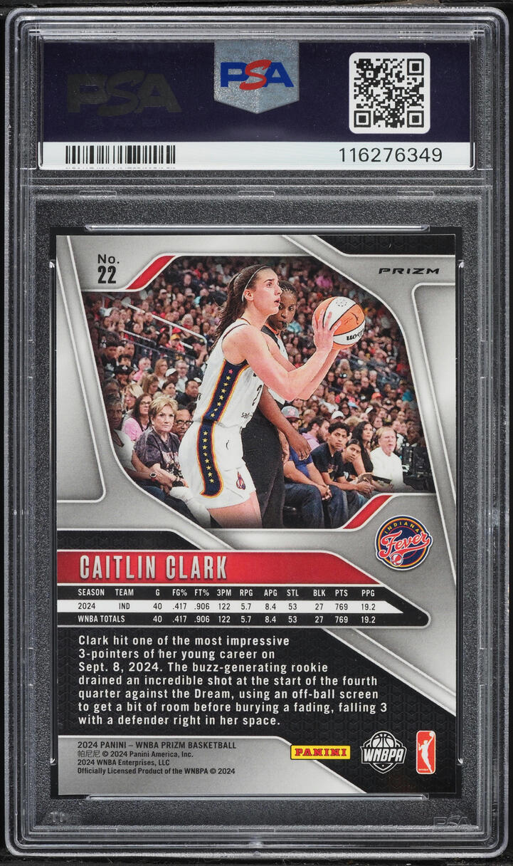 2024 Panini Prizm WNBA Logo Caitlin Clark ROOKIE #22 PSA 9 MINT