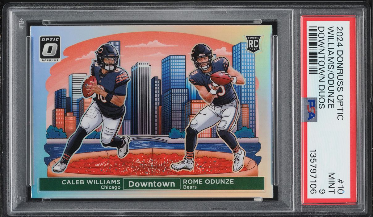2024 Donruss Optic Downtown Duos Caleb Williams Rome Odunze ROOKIE #10 PSA 9 MINT
