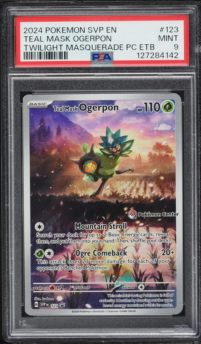 2024 Pokemon SV Promo Twilight Masquerade Center Alt Art Teal Mask Ogerpon #123 PSA 9 MINT