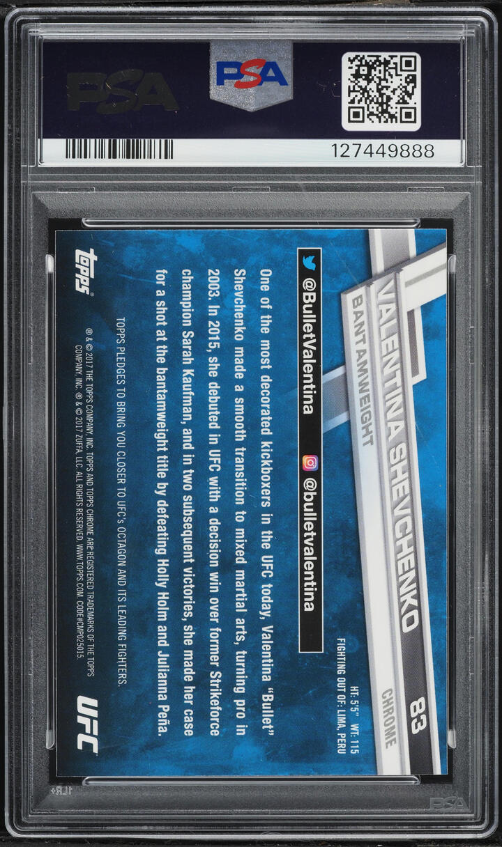 2017 Topps Chrome UFC Valentina Shevchenko ROOKIE #83 PSA 10 GEM MINT