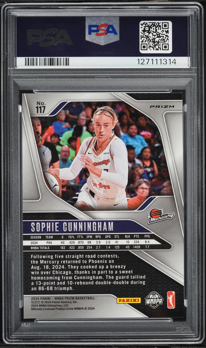 2024 Panini Prizm WNBA Silver Sophie Cunningham #117 PSA 10 GEM MINT