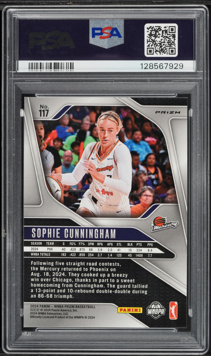 2024 Panini Prizm WNBA Green Sophie Cunningham #117 PSA 9 MINT