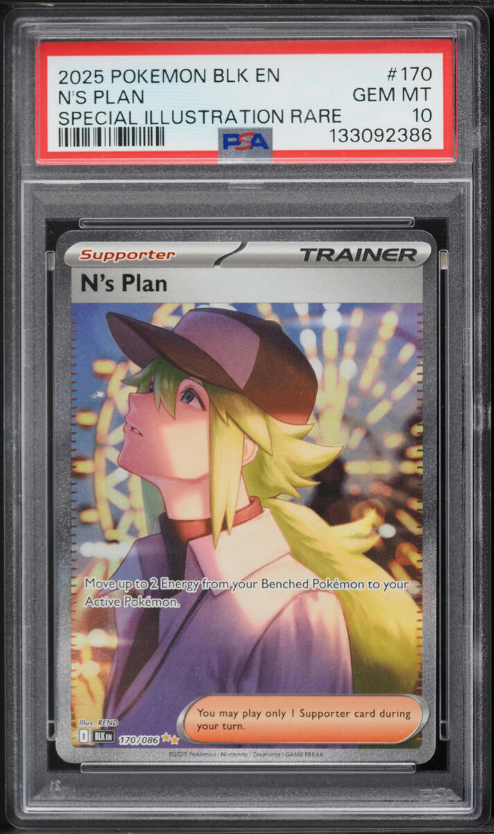 2025 Pokemon Scarlet & Violet Black Bolt SIR N'S Plan #170 PSA 10 GEM MINT