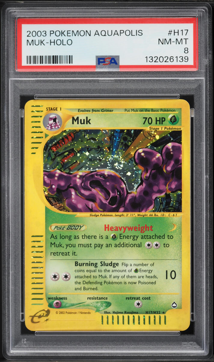 2003 Pokemon Aquapolis Holo Muk #H17 PSA 8 NM-MT