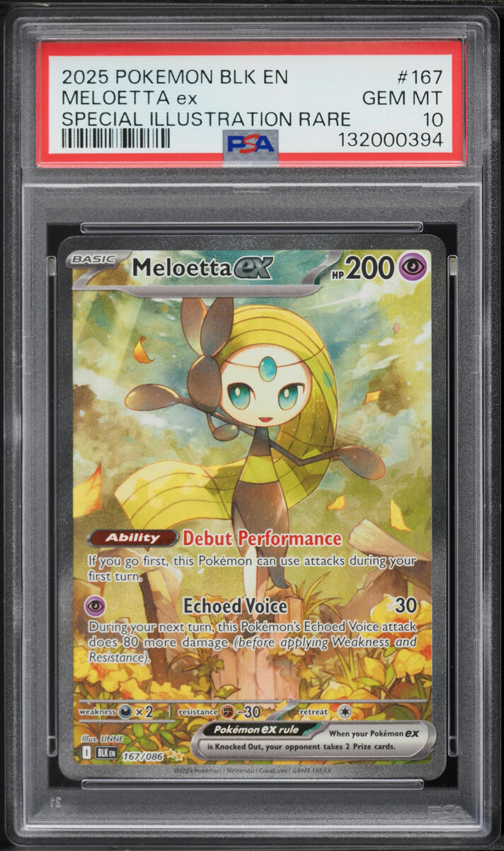 2025 Pokemon Scarlet & Violet Black Bolt SIR Meloetta ex #167 PSA 10 GEM MINT
