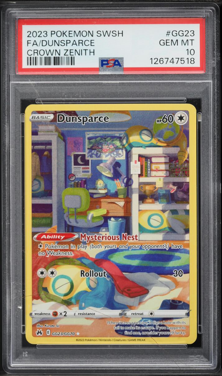 2023 Pokemon Sword & Shield Crown Zenith Alt Art Dunsparce #GG23 PSA 10 GEM MINT