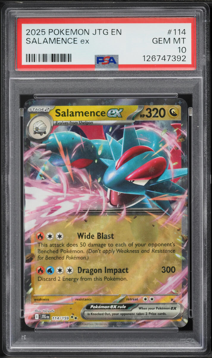 2025 Pokemon Scarlet & Violet Journey Together Holo Salamence ex #114 PSA 10 GEM MINT
