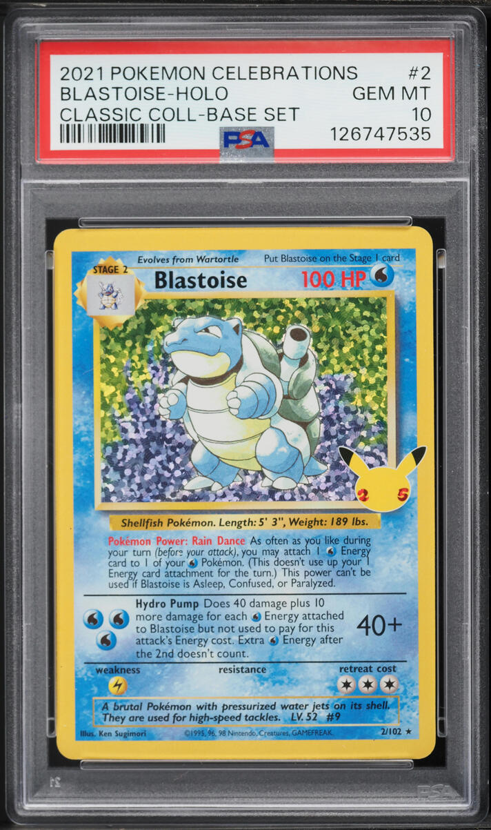 2021 Pokemon Sword & Shield Celebrations Classic Collection Holo Blastoise #2 PSA 10 GEM MINT