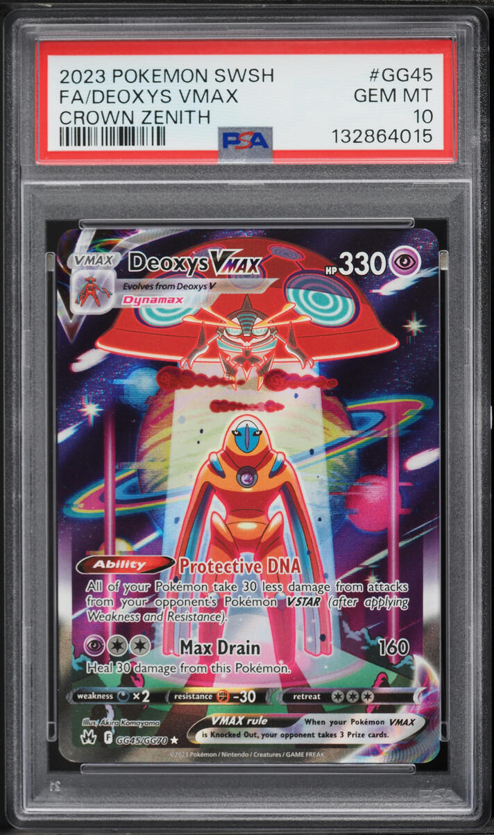 2023 Pokemon Sword & Shield Crown Zenith Full Art Deoxys VMAX #GG45 PSA 10 GEM MINT
