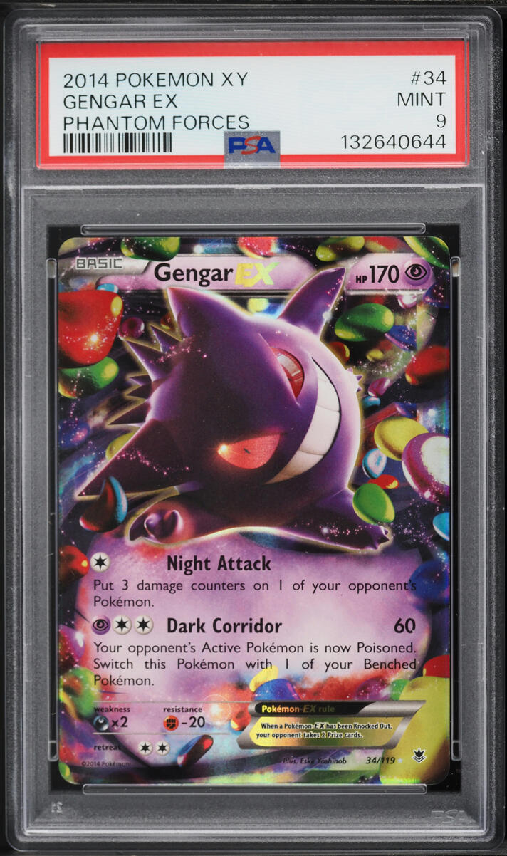 2014 Pokemon XY Phantom Forces Holo Gengar EX #34 PSA 9 MINT
