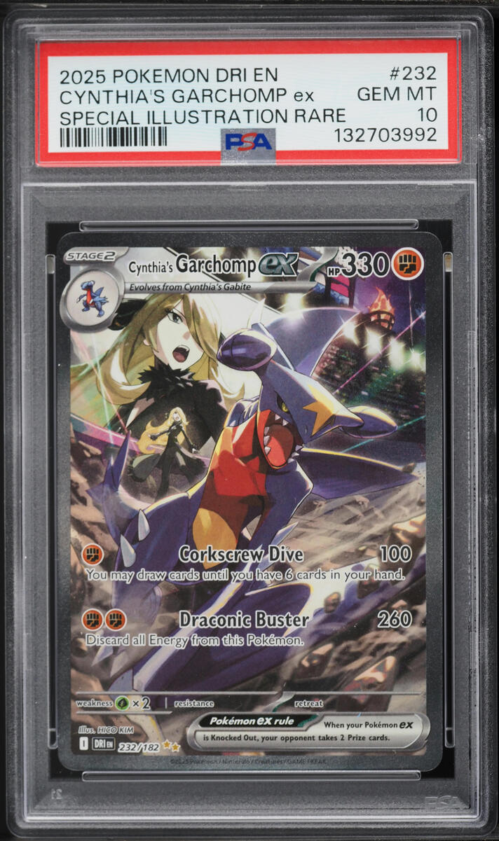2025 Pokemon Scarlet & Violet Destined Rivals SIR Cynthia's Garchomp Ex #232 PSA 10 GEM MINT