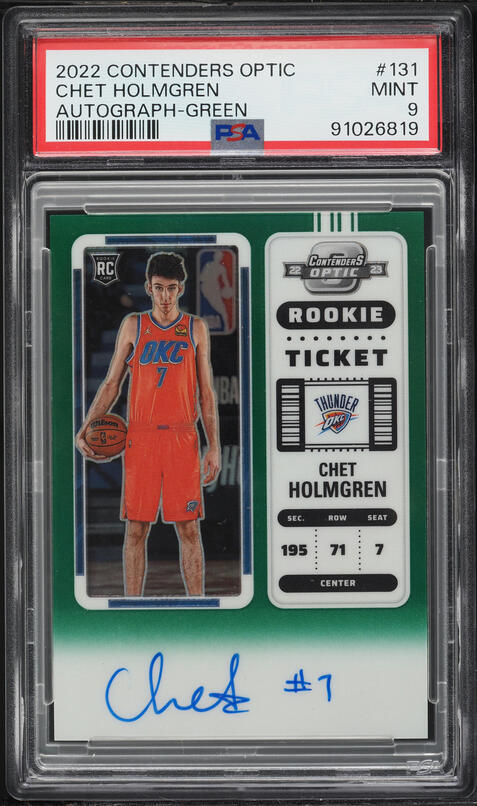 2022 Panini Contenders Optic Ticket Green Prizm Chet Holmgren