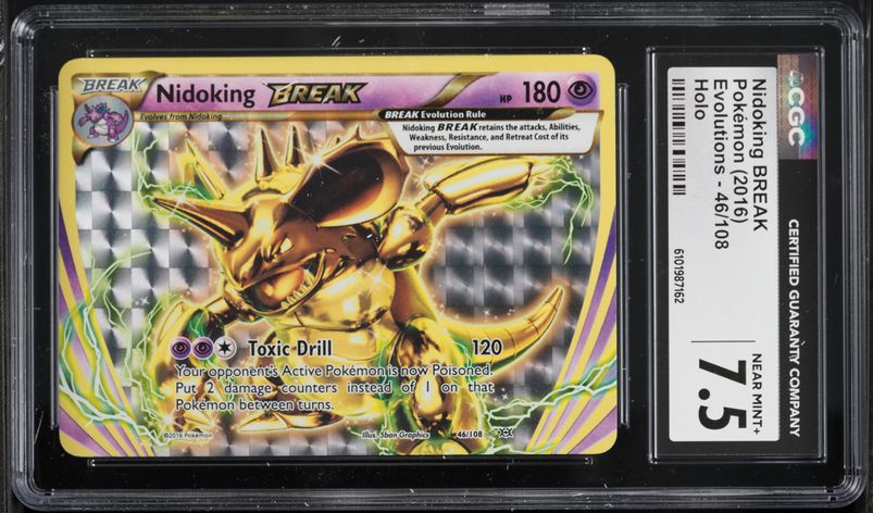 2016 Pokemon XY Evolutions Alt Art Nidoking BREAK #46 CGC 7.5 NRMT+
