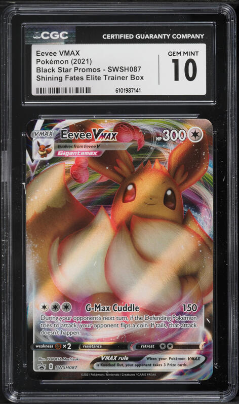 2021 Pokemon SWSH Black Star Promo Shining Fates Eevee VMAX #87