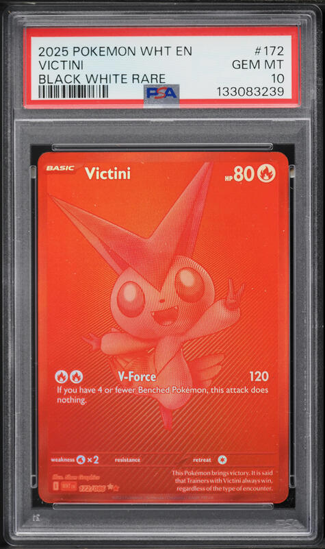 2025 Pokemon Scarlet & Violet White Flare BWR Victini #172 PSA 10 GEM MINT