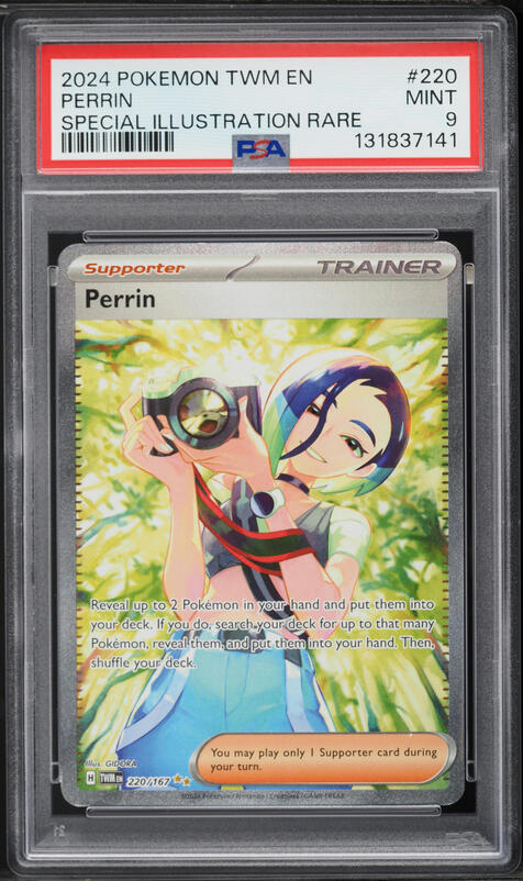2024 Pokemon Scarlet & Violet Twilight Masquerade SIR Perrin #220 PSA 9 MINT