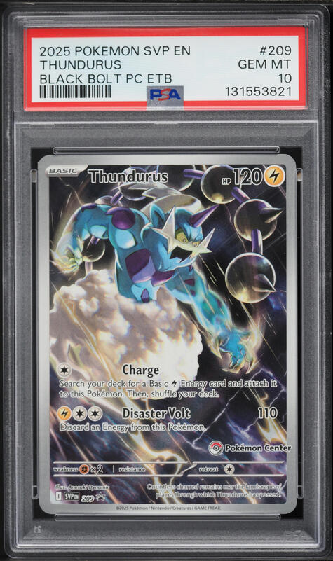 2025 Pokemon Scarlet & Violet Promo Black Bolt Center Alt Art Thundurus #209 PSA 10 GEM MINT