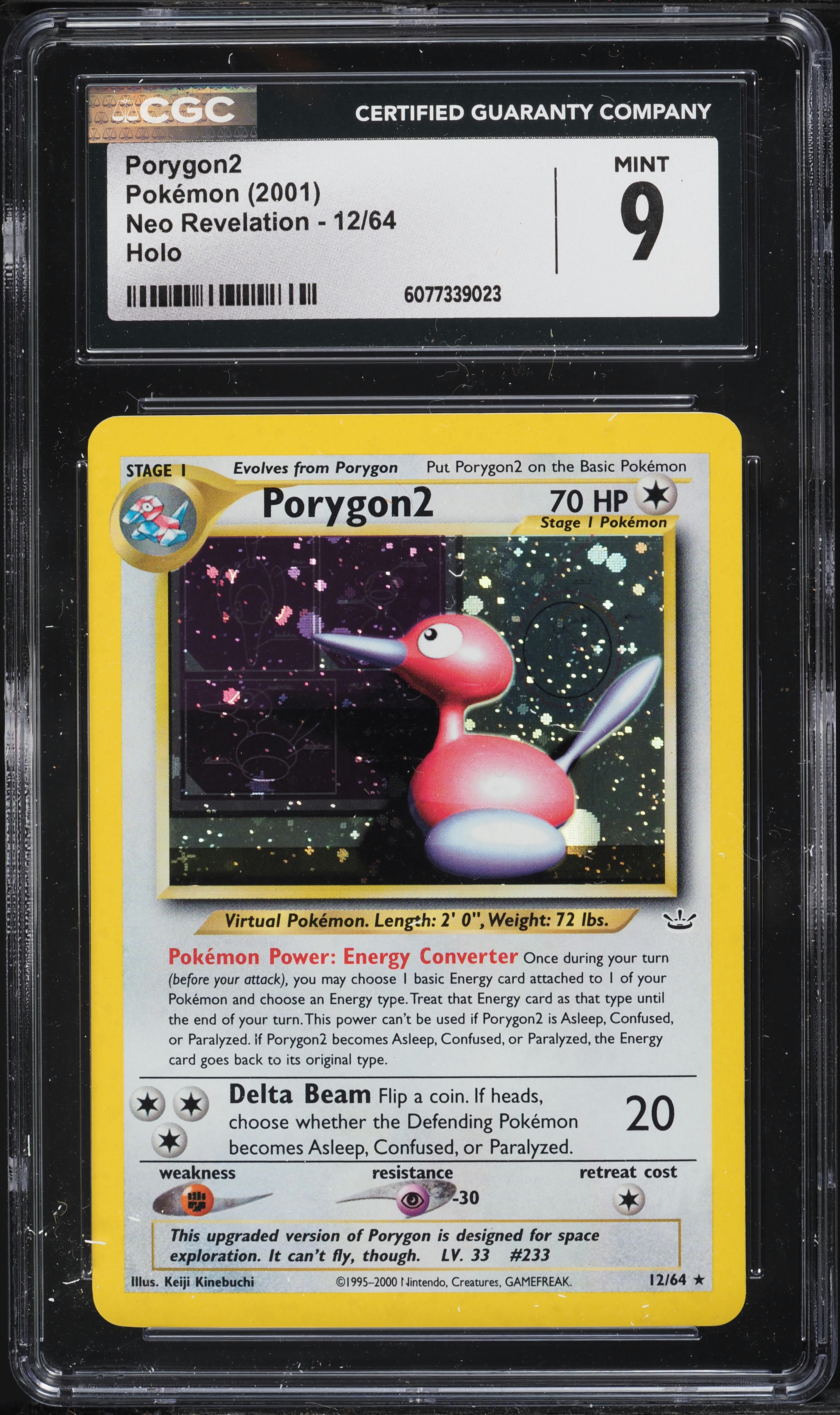 2001 Pokemon Neo Revelation Holo Porygon2 #12 CGC 9 MINT on