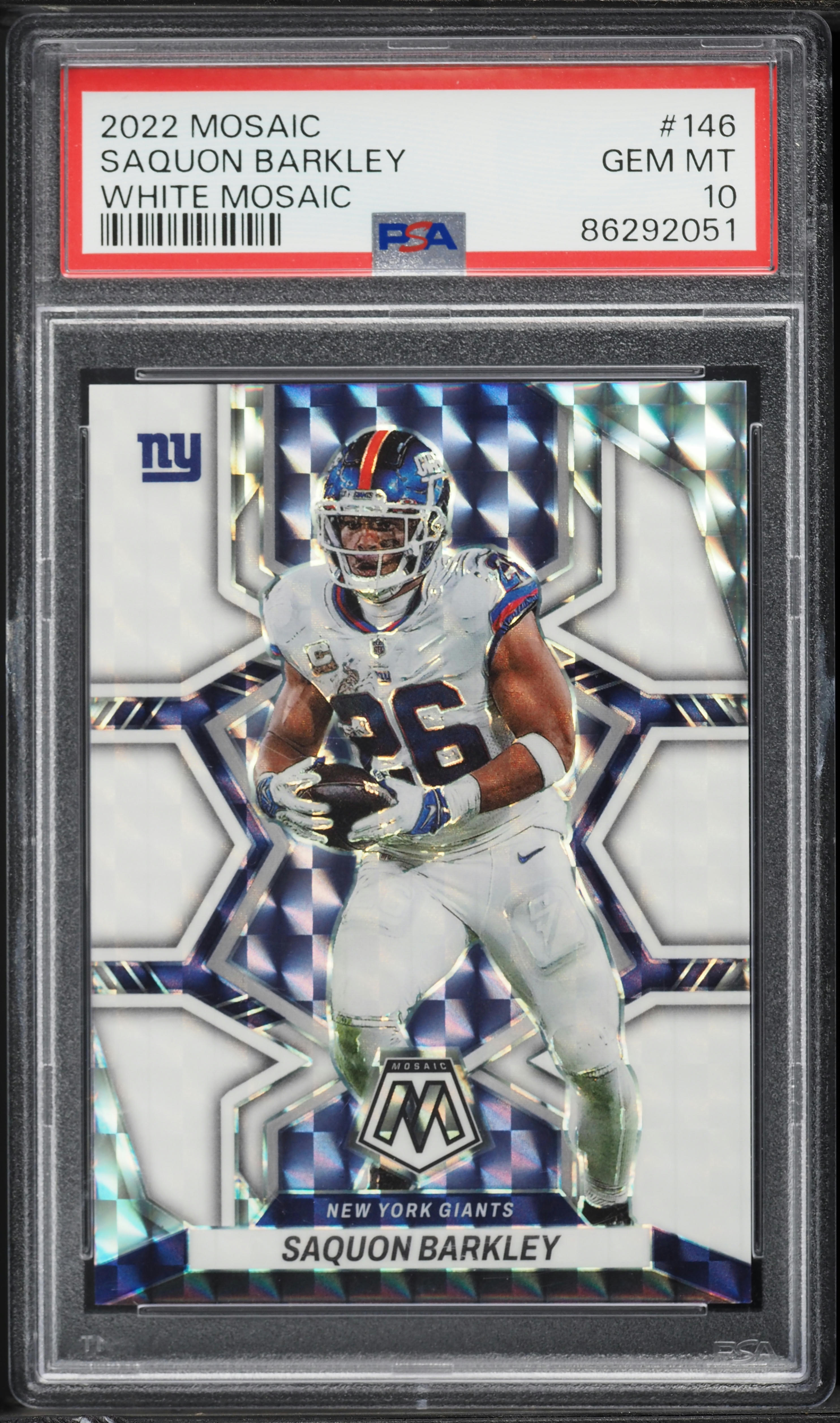 2022 Panini Mosaic Football White Saquon Barkley #146 PSA 10