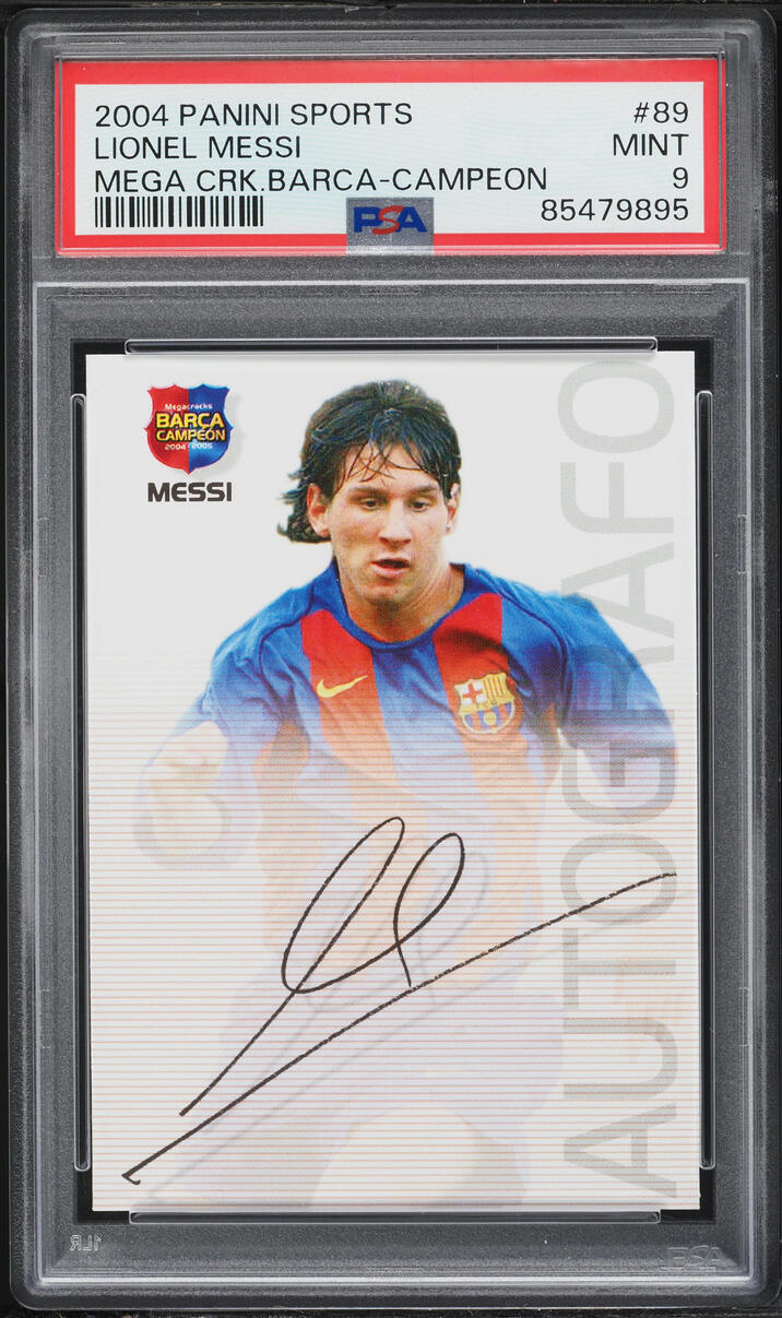 2004 Panini Sports Mega Cracks Barca Campeon Lionel Messi ROOKIE #89 PSA 9 MINT
