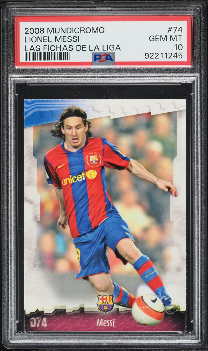 2008 Mundicromo Las Fichas De La Liga Lionel Messi #74 PSA 10 GEM MINT