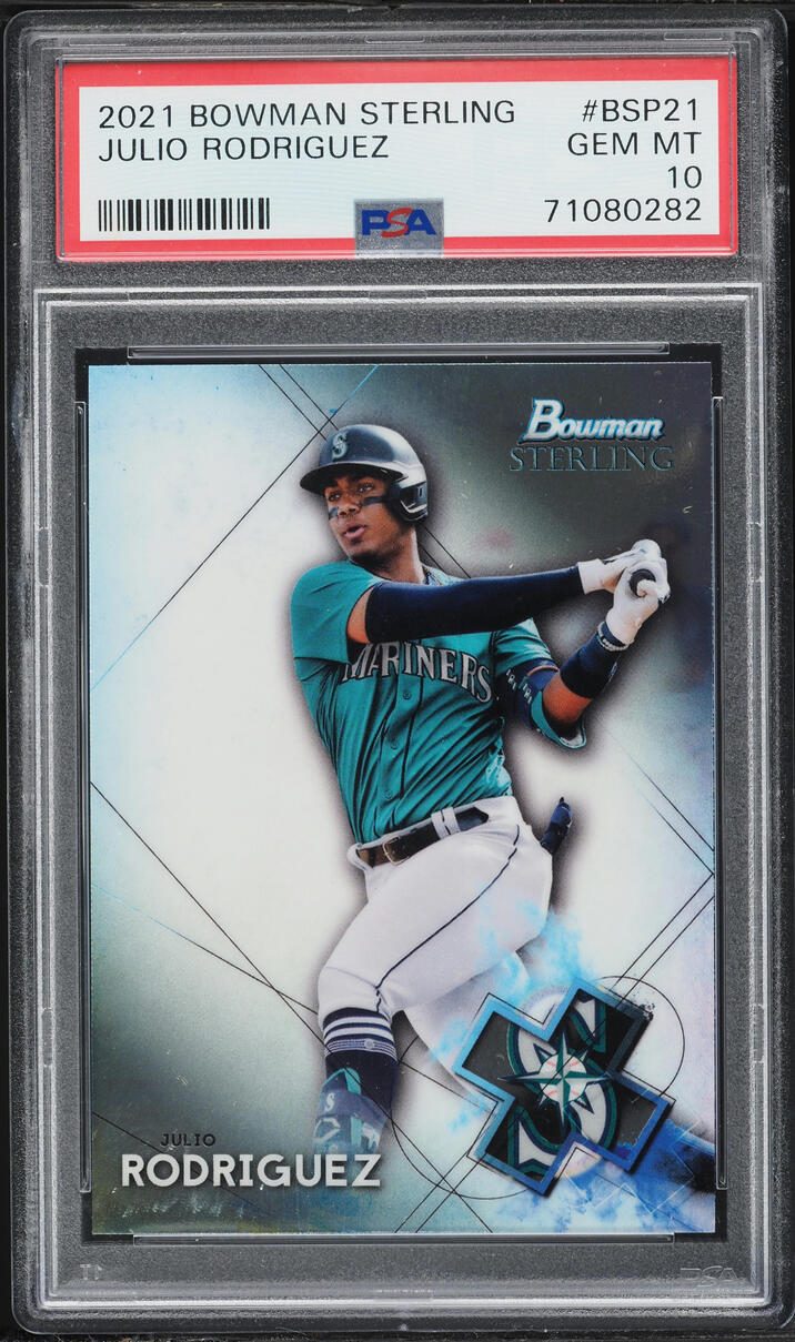 2021 Bowman Sterling Julio Rodriguez ROOKIE #BSP21 PSA 10 GEM MINT