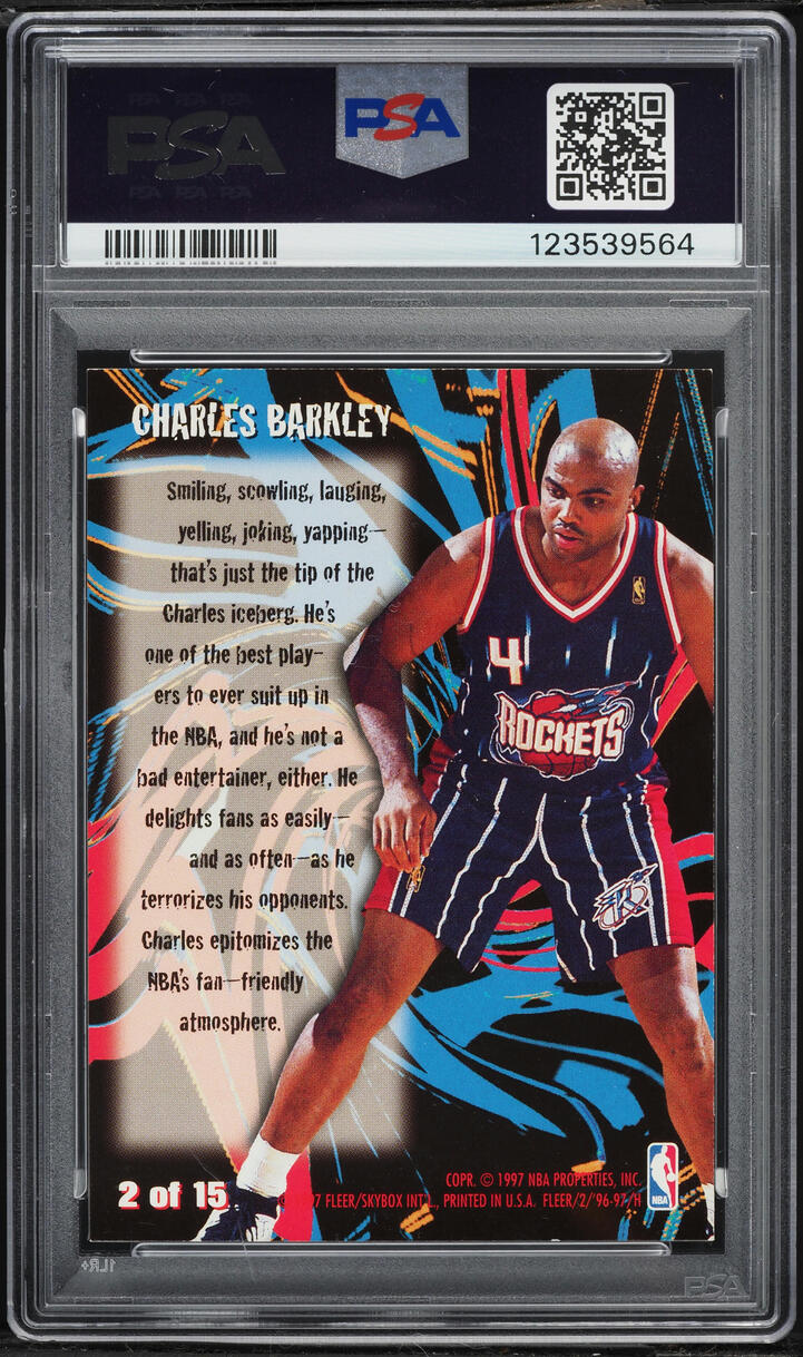 1996 Fleer Thrill Seekers Charles Barkley #2 PSA 8 NM-MT