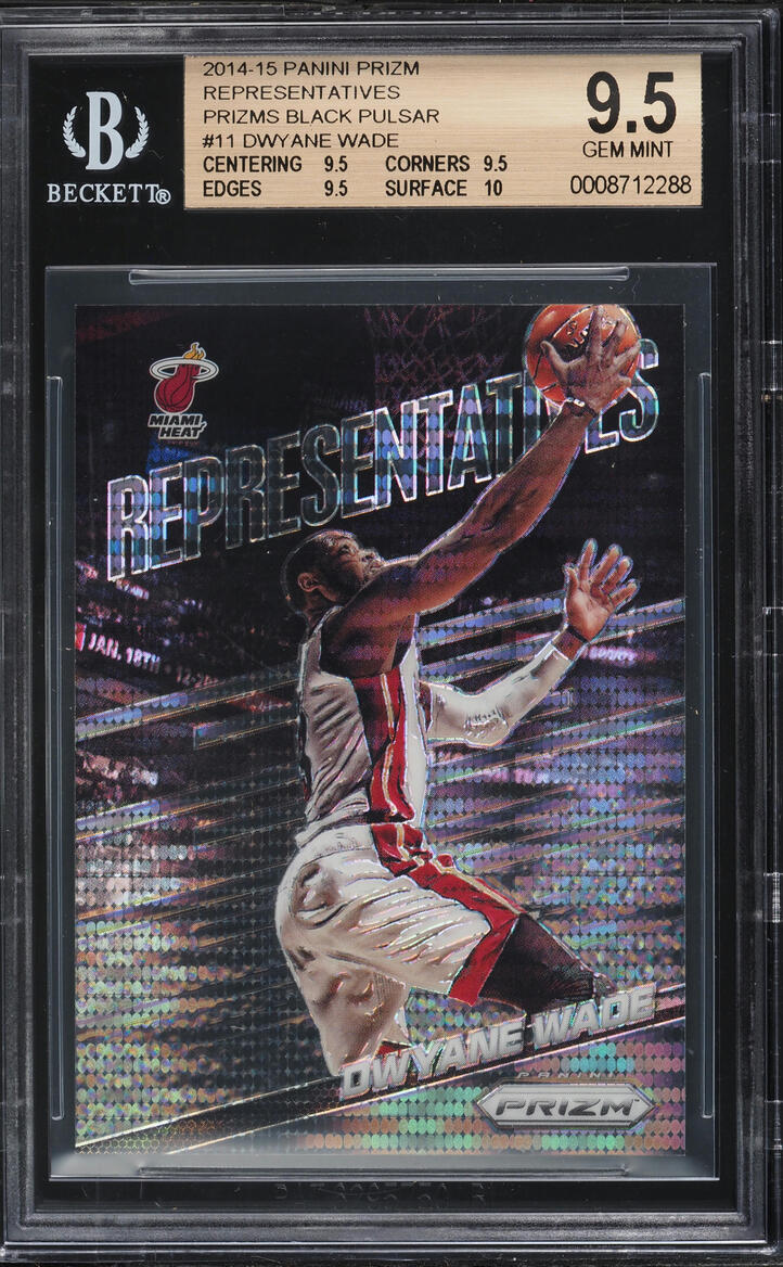2014 Panini Prizm Representatives Black Pulsar Dwyane Wade 1/1 #11 BGS 9.5 GEM MINT