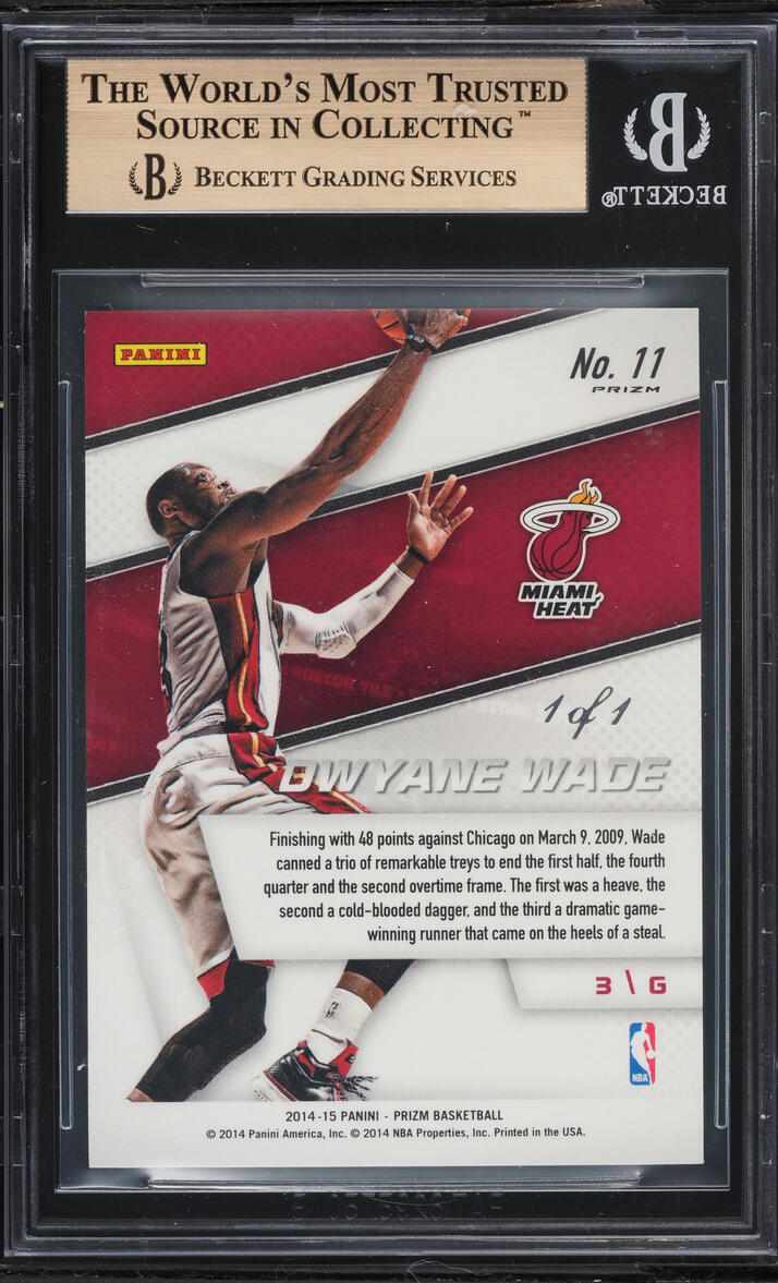 2014 Panini Prizm Representatives Black Pulsar Dwyane Wade 1/1 #11 BGS 9.5 GEM MINT