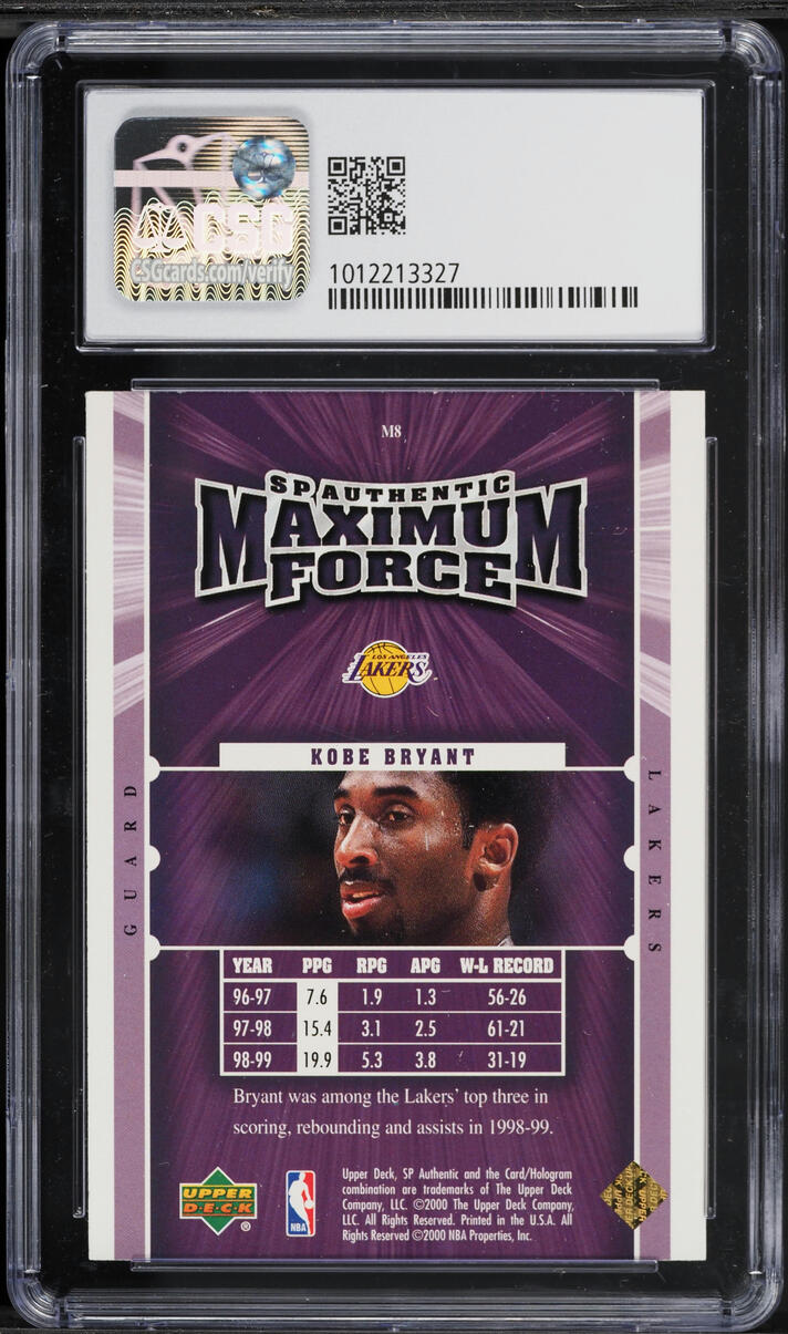 1999 SP Authentic Maximum Force Kobe Bryant #M8 CSG 9 MINT