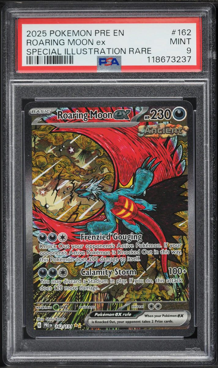 2025 Pokemon Scarlet & Violet Prismatic Evolutions SIR Roaring Moon EX #162 PSA 9 MINT