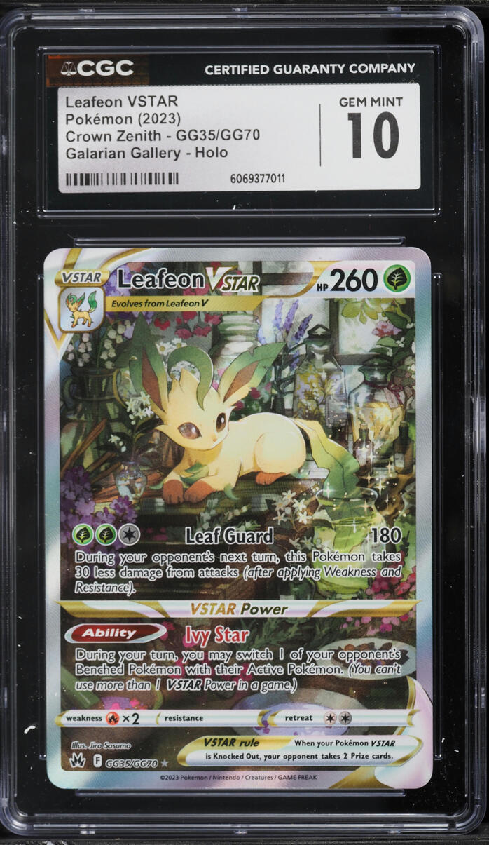 2023 Pokemon Sword & Shield Crown Zenith Alt Art Leafeon VSTAR #GG35 CGC 10 GEM MINT