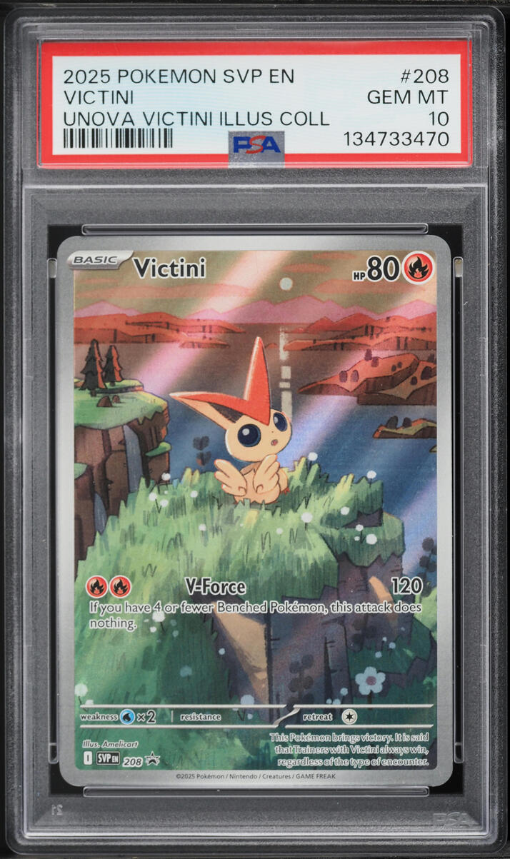 2025 Pokemon Scarlet & Violet Promo Unova Illustration Full Art Victini #208 PSA 10 GEM MINT