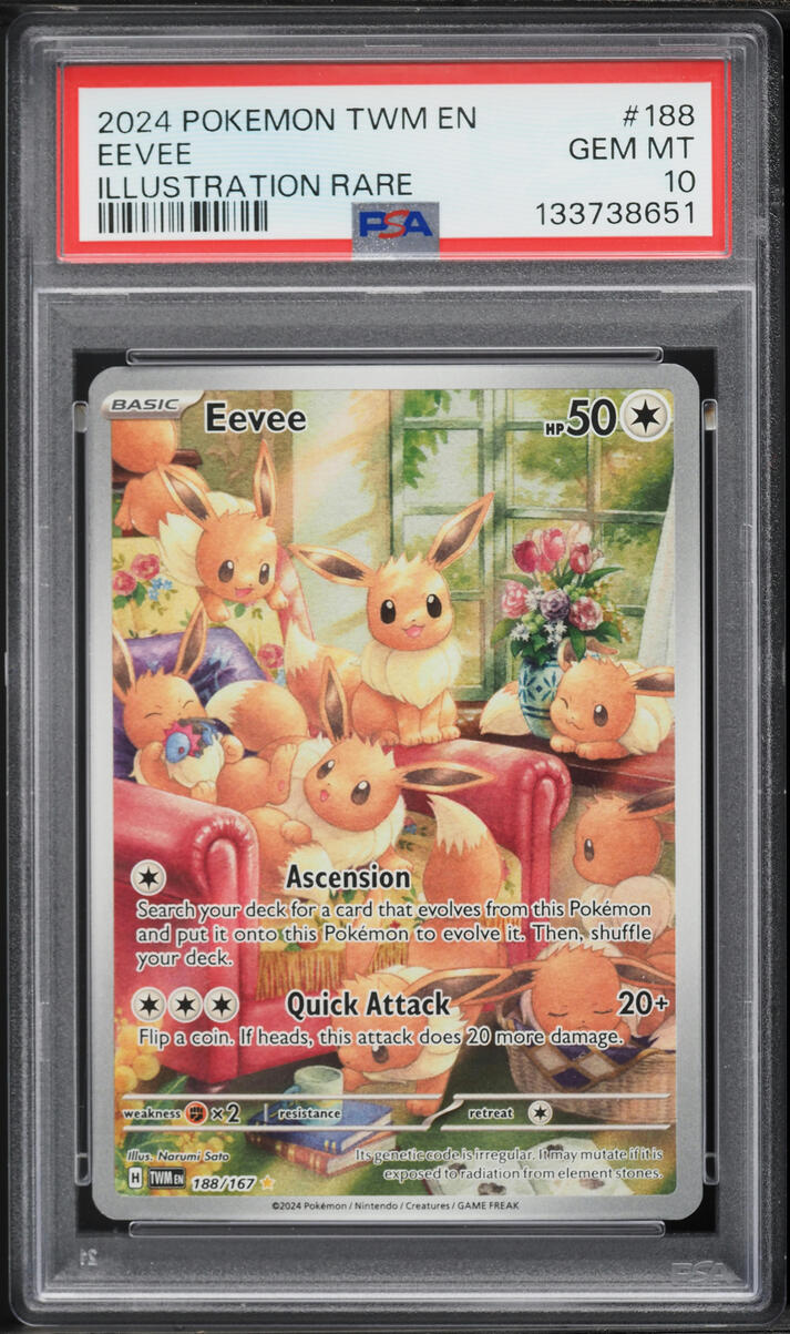 2024 Pokemon Scarlet & Violet Twilight Masquerade IR Eevee #188 PSA 10 GEM MINT
